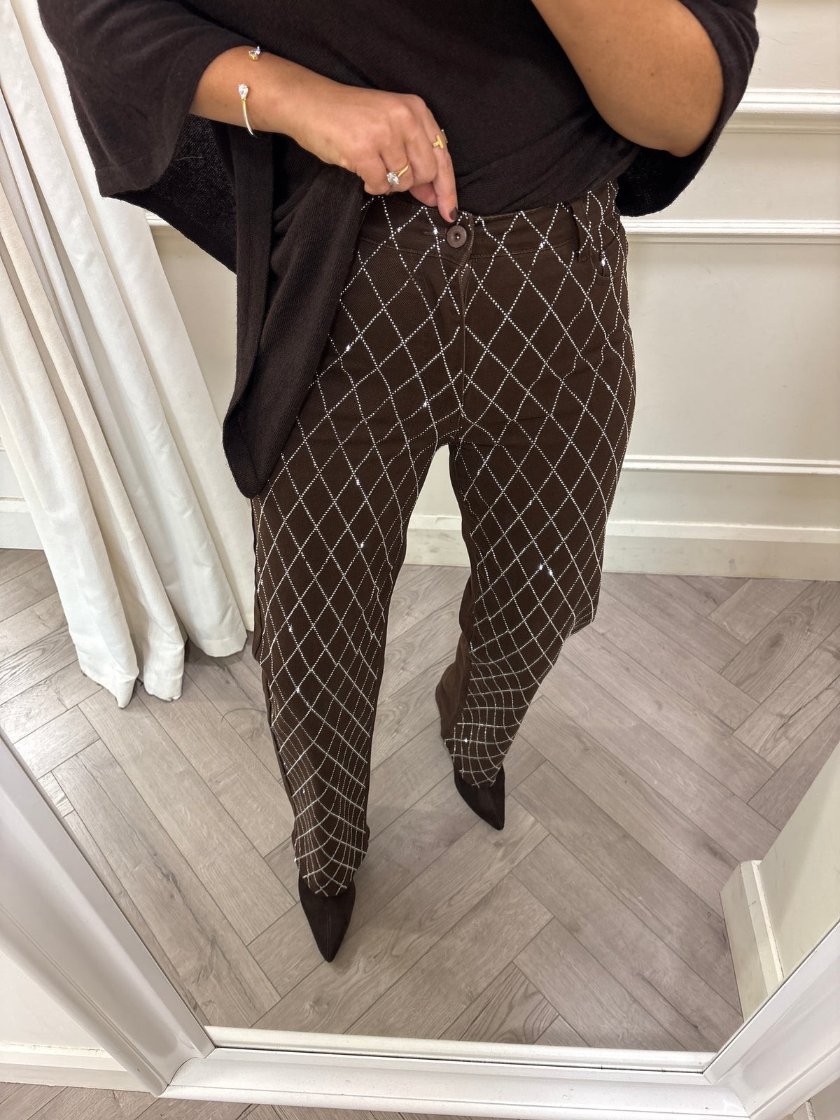 Blair Embellished Jean Brown