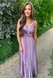 Fleur Pleated Lilac Dress