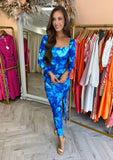 Raelynn Fitted Dress Blue