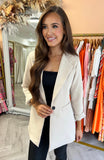 Kendall Long Fitted Blazer Beige