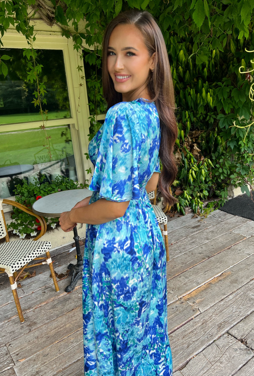 Arabella Print Dress Blue