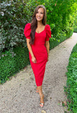 Keira Red Crochet Dress