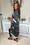 Astrid Print Kimono Black