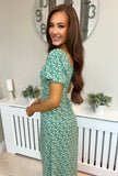 Cara Ditzy Print Dress Green