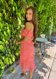 Sadie Crochet Orange Dress