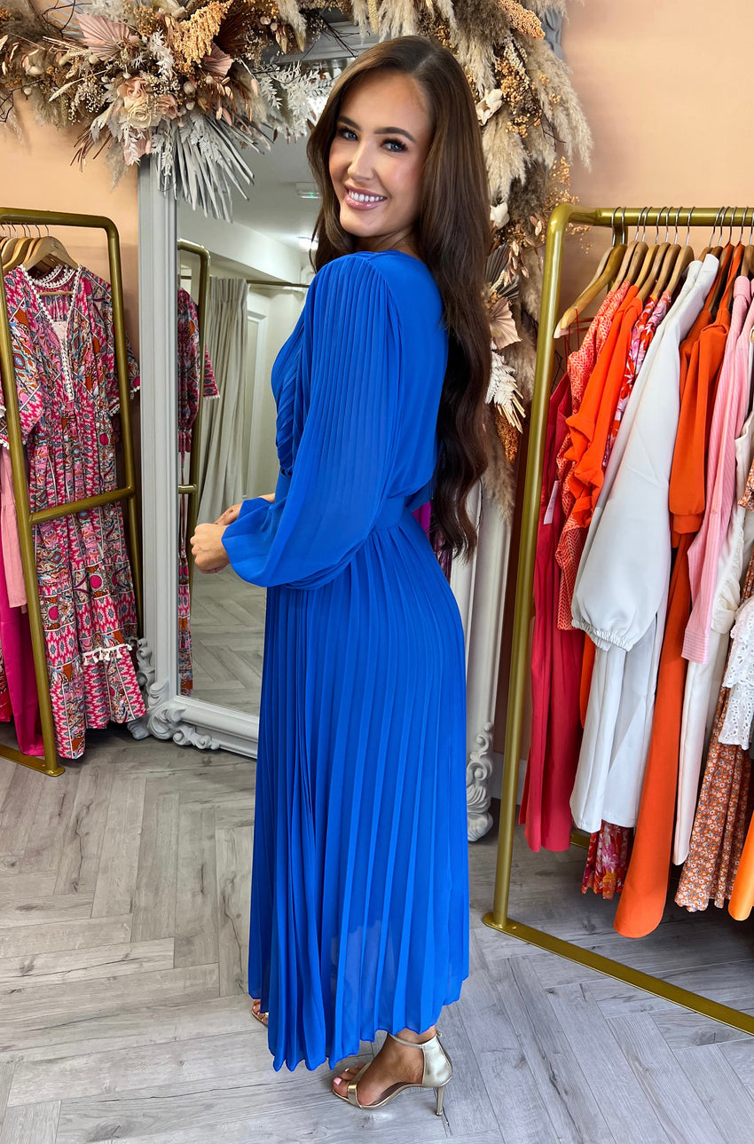 Amber Belted Dress Blue