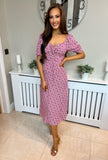 Cara Ditsy Print Dress Pink
