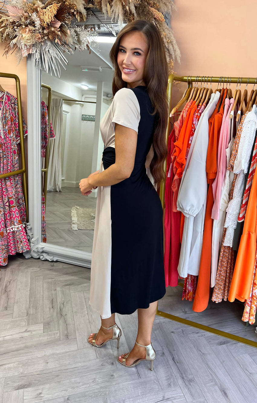 Kayla Two Tone Dress Black