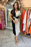 Kayla Two Tone Dress Black
