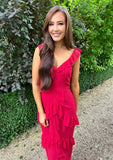 Nona Tiered Red Dress