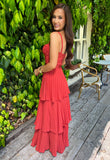 Amirah Tiered Dress Burnt Orange