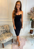 Nikki Black Bandeau Midi Dress