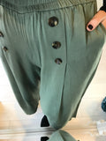 Button Detail Culotte Pants