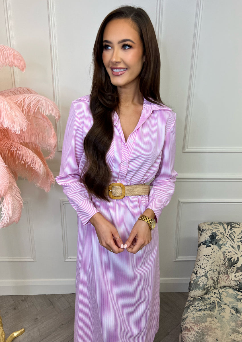 Hollie Belted Dress Pink