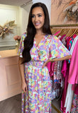 Claire Printed Belted Dress