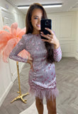 Miranda Sequin Dress Blush