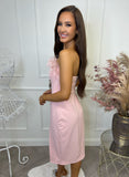 Britt Feather Detail Dress Blush