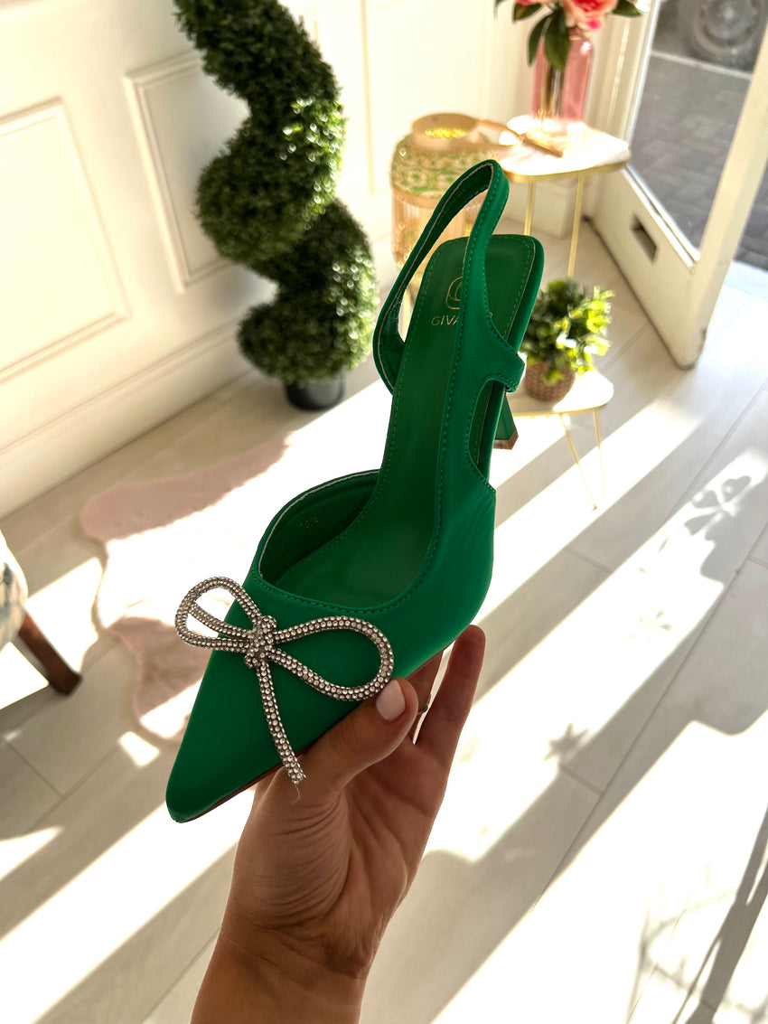 Lyra Bow Shoes Green