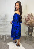 Bella Off Shoulder Dress Blue