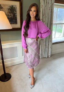 Celina Pink Detail Sequin Skirt