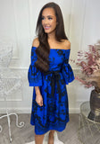 Bella Off Shoulder Dress Blue